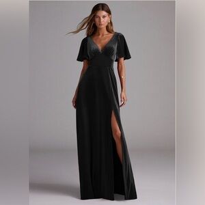 Azazie Elegant Black Evening Gown